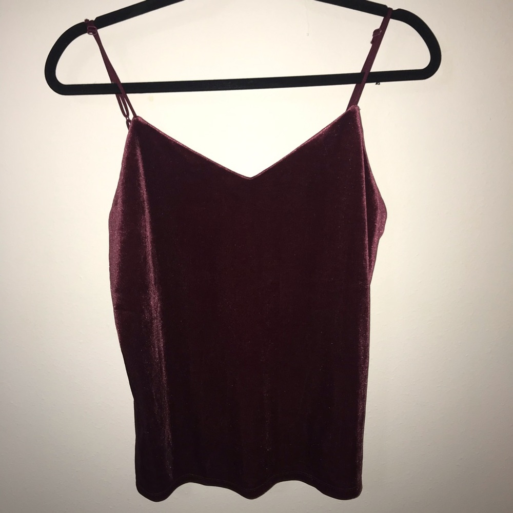 a new day maroon velvet tank top
